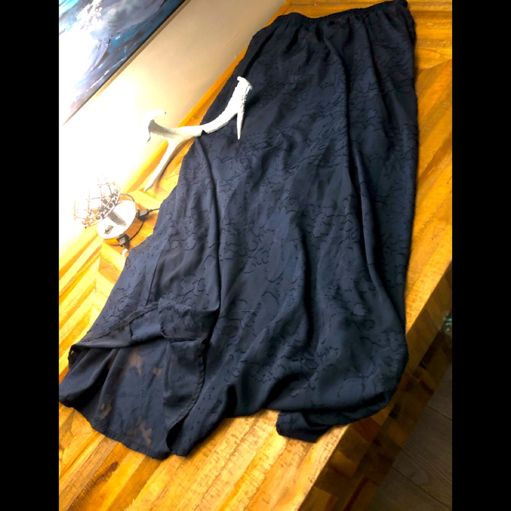 Long navy skirt